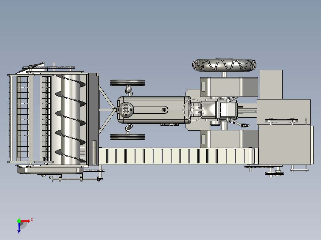 小型艾草收割机药材杆子收获机俯视图