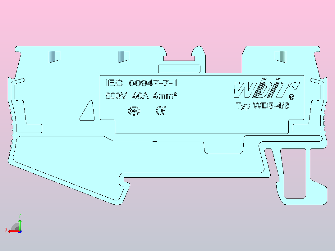 电器通用端子台ZIW80-4A后视图