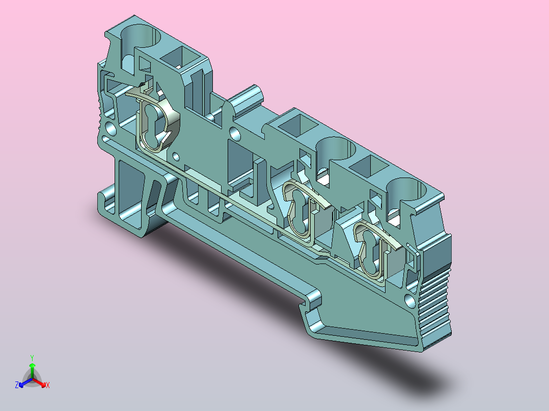 电器通用端子台ZIW80-4A正等轴测图