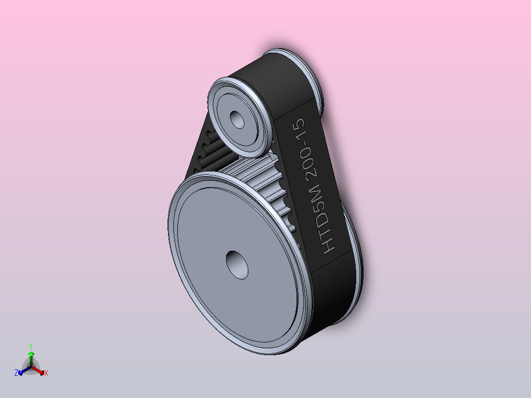 HTD滑轮同步带轮正等轴测图