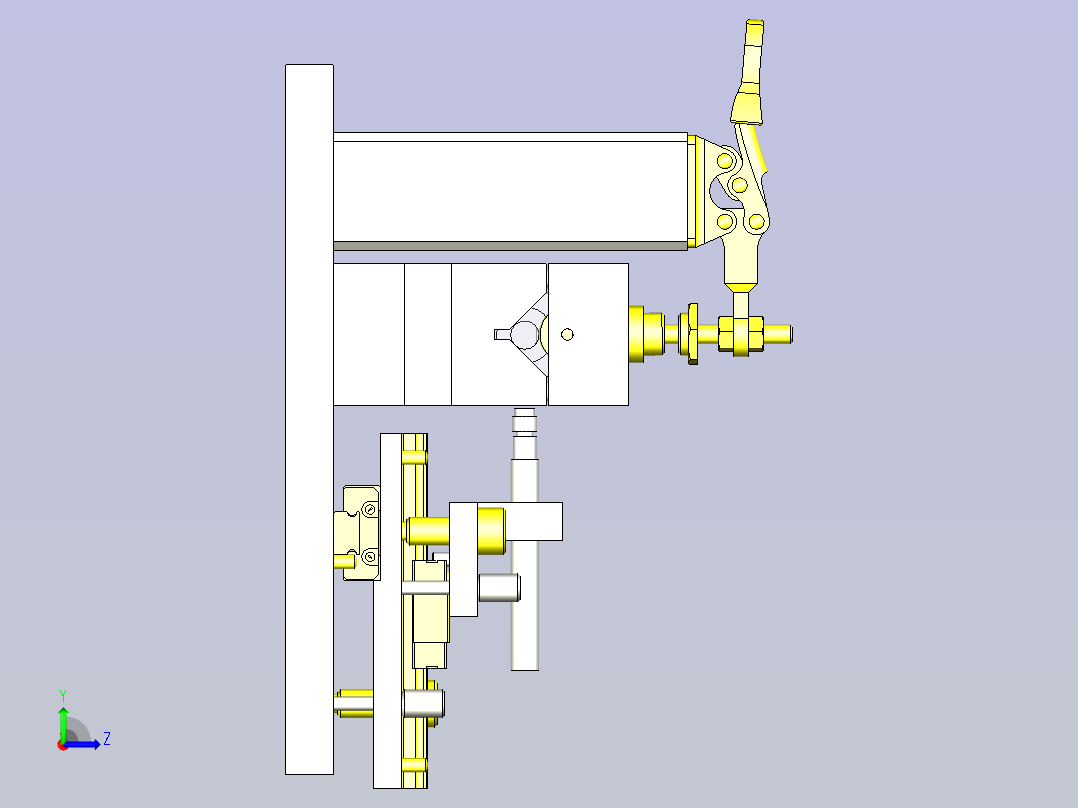 一款滚轮跳动检查工装3D左视图