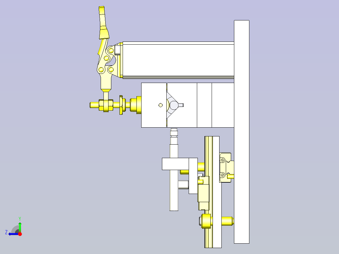 一款滚轮跳动检查工装3D右视图
