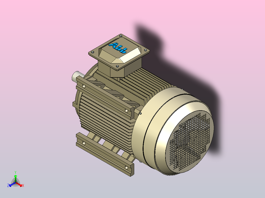 Abb型40kW电机，端子在右侧主视图