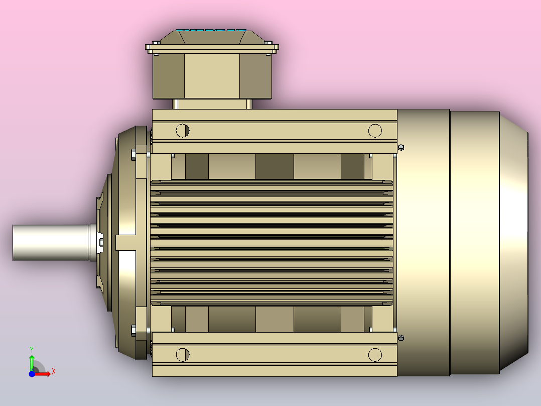Abb型40kW电机，端子在右侧前视图