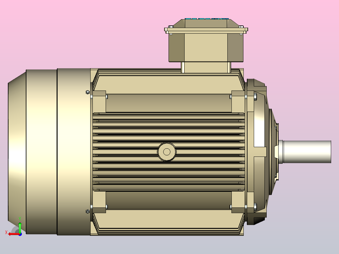 Abb型40kW电机，端子在右侧后视图