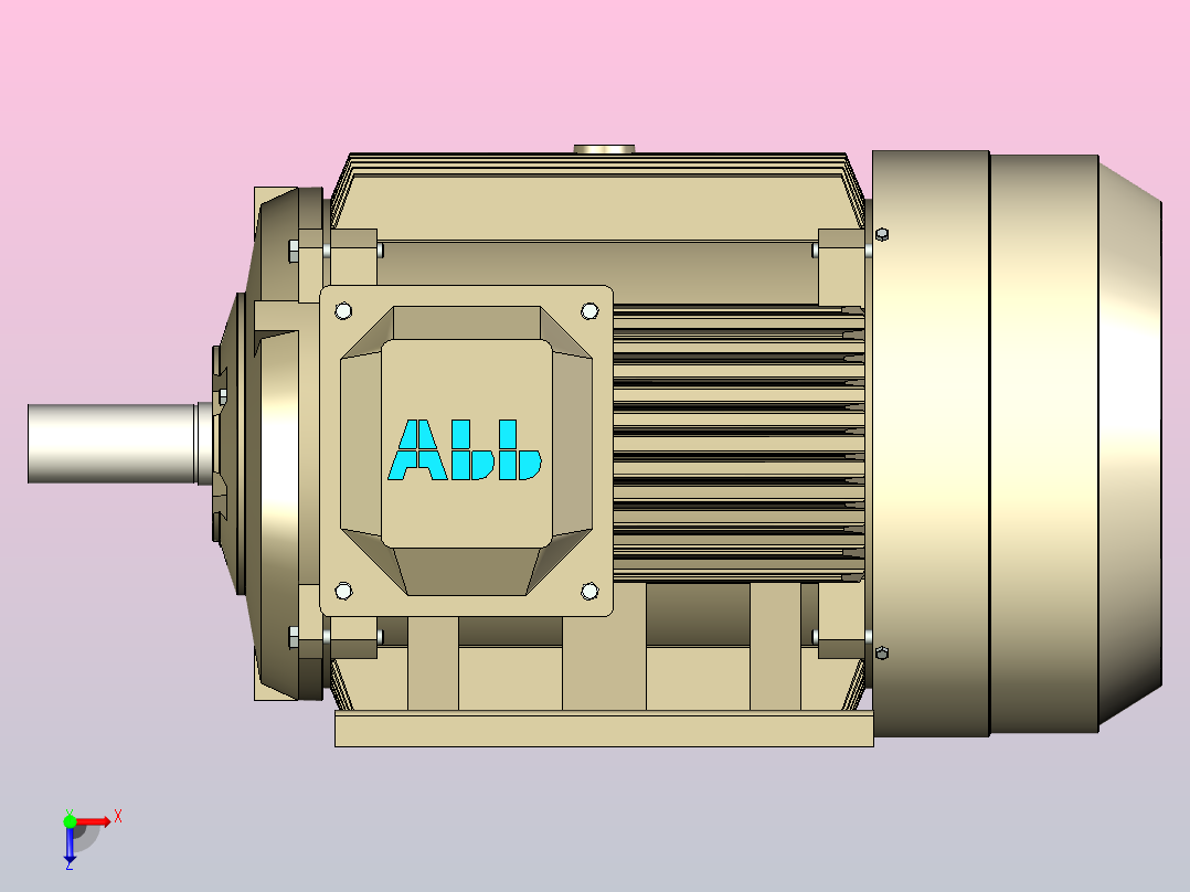 Abb型40kW电机，端子在右侧俯视图