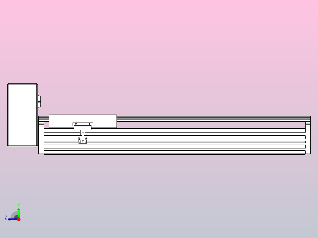 皮带直线轴半封闭可选导轨TPA-HNB-202D-140-L450-RU-C-P75-N3右视图