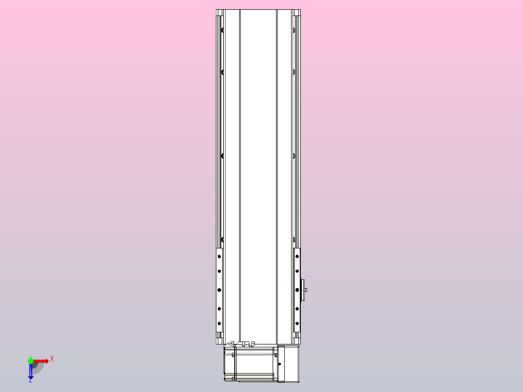 皮带直线轴半封闭可选导轨TPA-HNB-202D-140-L450-RU-C-P75-N3俯视图