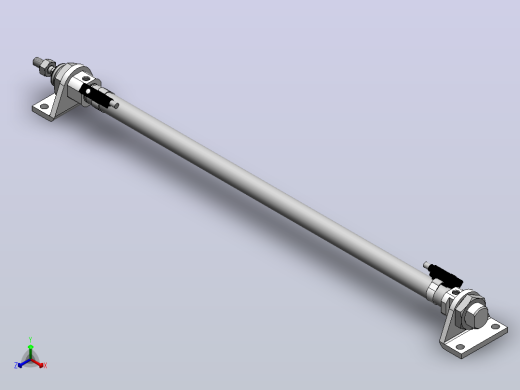 气缸MI12x300SCALB+CS1-M-2正等轴测缩略图