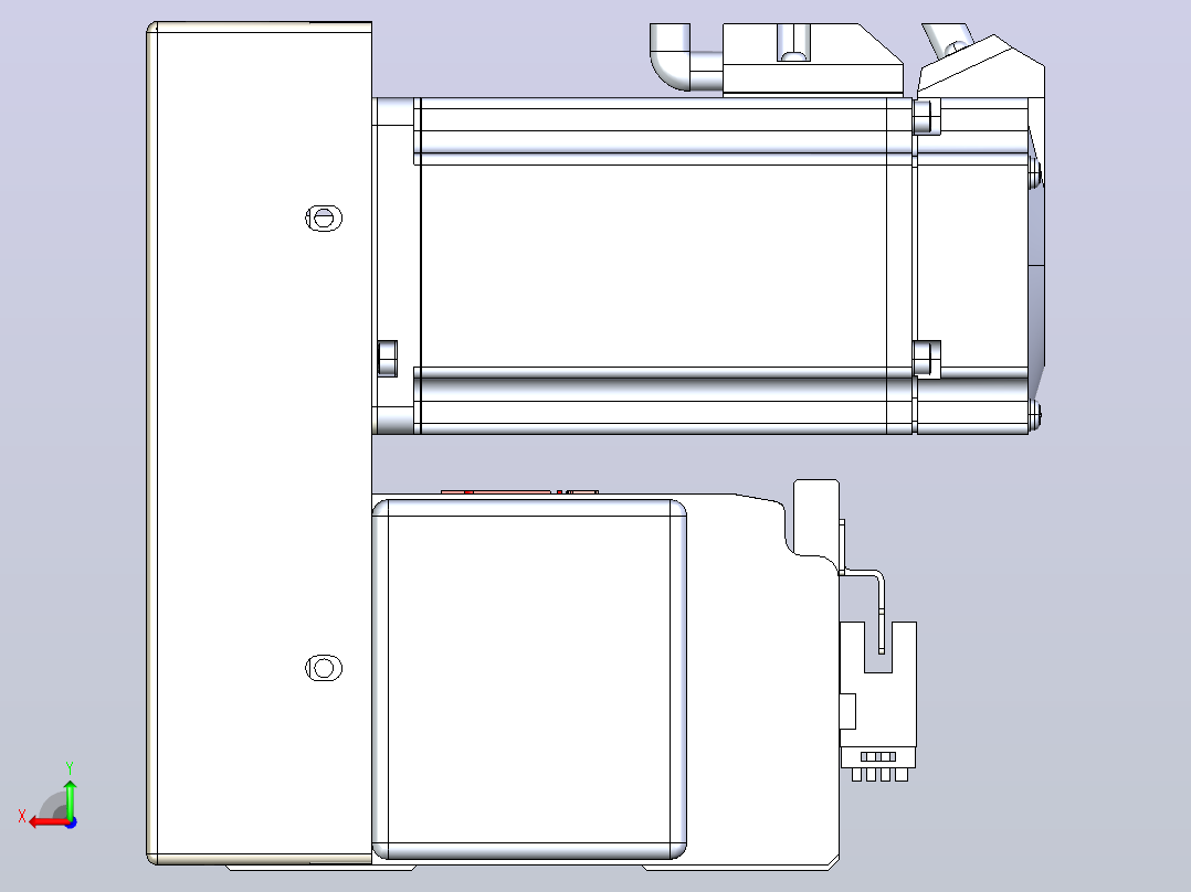 皮带直线轴半封闭可选导轨TPA-HNB-110D-90-L1800-LU-C-P40-N3后视图