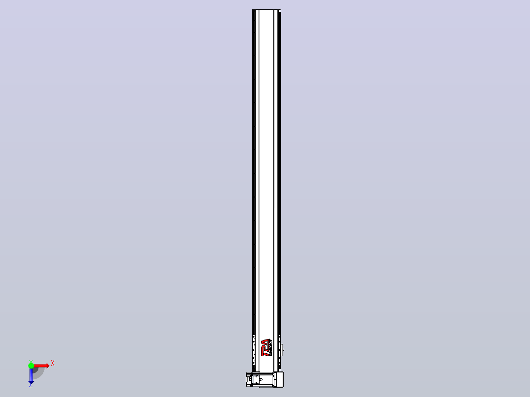 皮带直线轴半封闭可选导轨TPA-HNB-120D-110-L1300-RU-Y-P40-N3俯视图