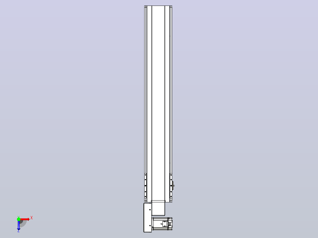 皮带直线轴半封闭可选导轨TPA-HNB-175D-140-L950-ML-Y-P75-N3俯视图