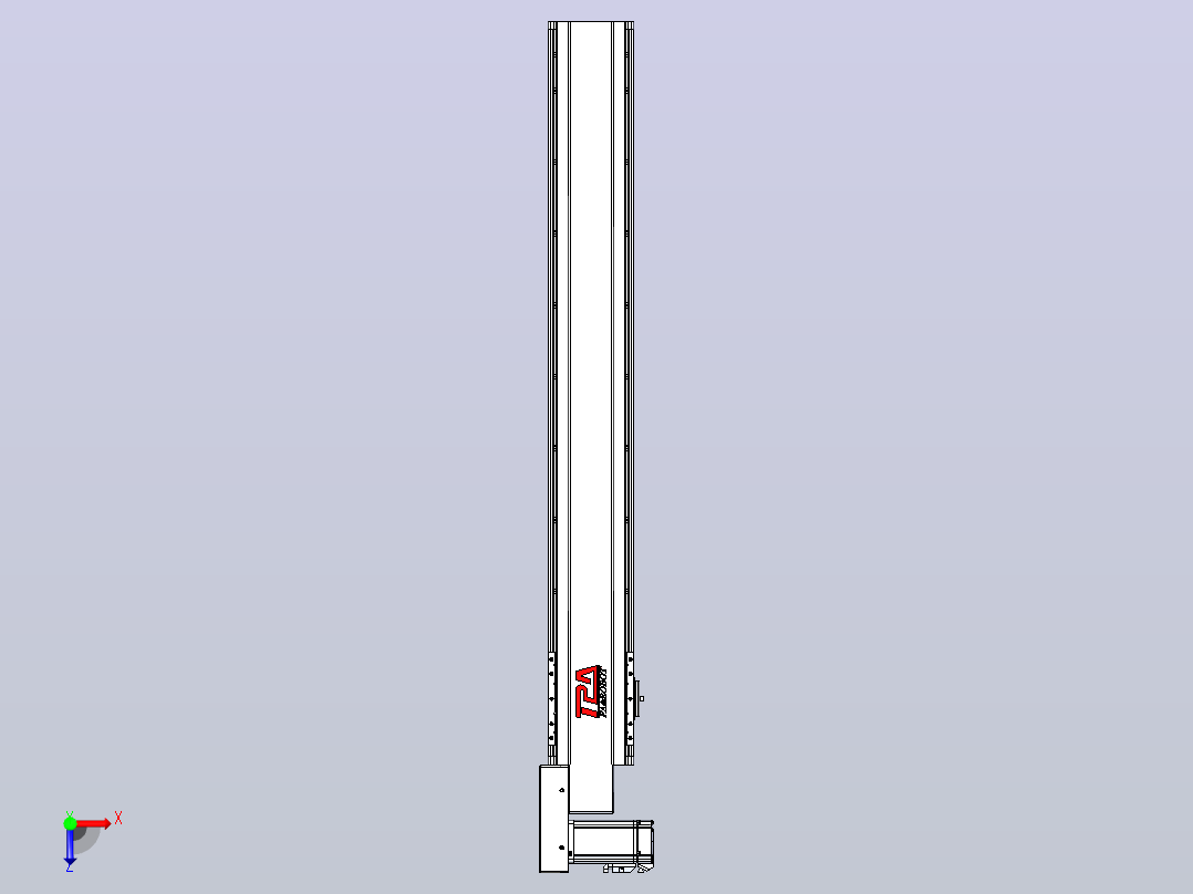 皮带直线轴半封闭可选导轨TPA-HNB-120D-110-L800-ML-C-P40-N3俯视图