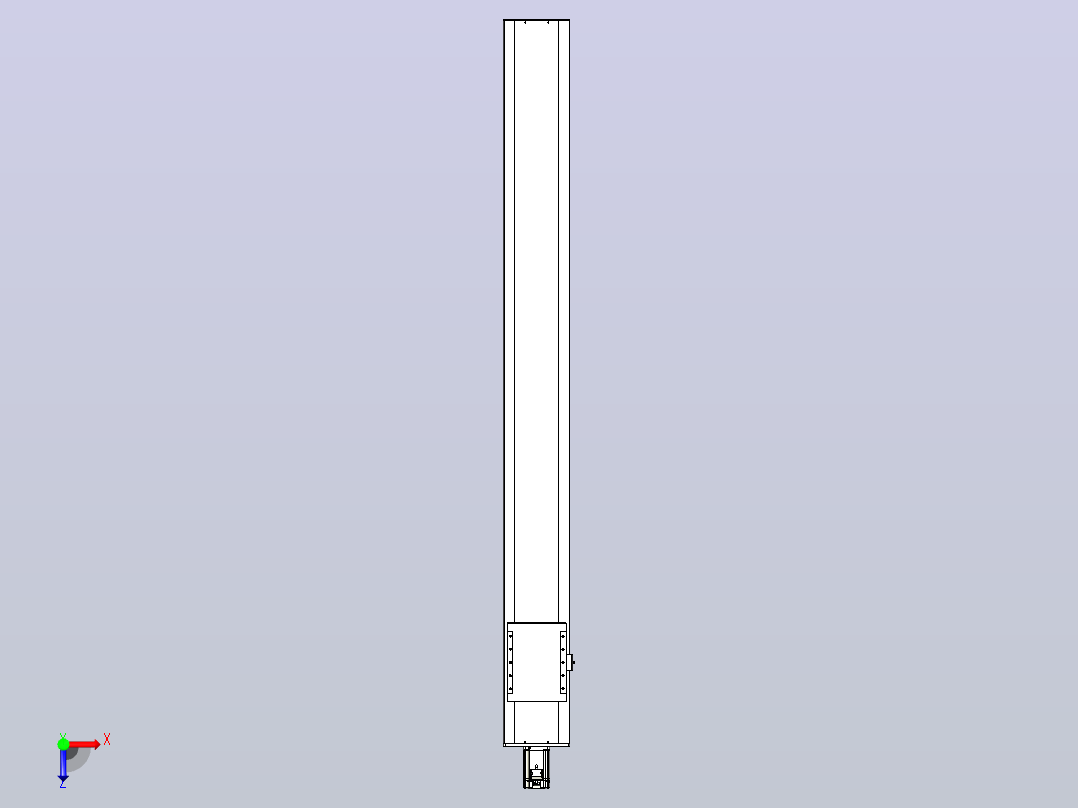 滚珠丝杠直线轴带导轨全封闭TPA-HCR-202D-2510C-L1800-M-Y-P75-N3俯视图
