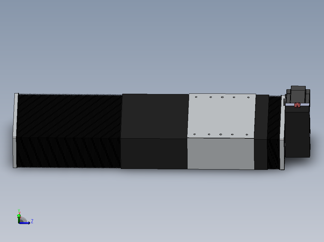 直线模组DMBF220-RUCR（电机右上折）[DMBF220-L45S500-DT750-A2U-RUCR]主视图