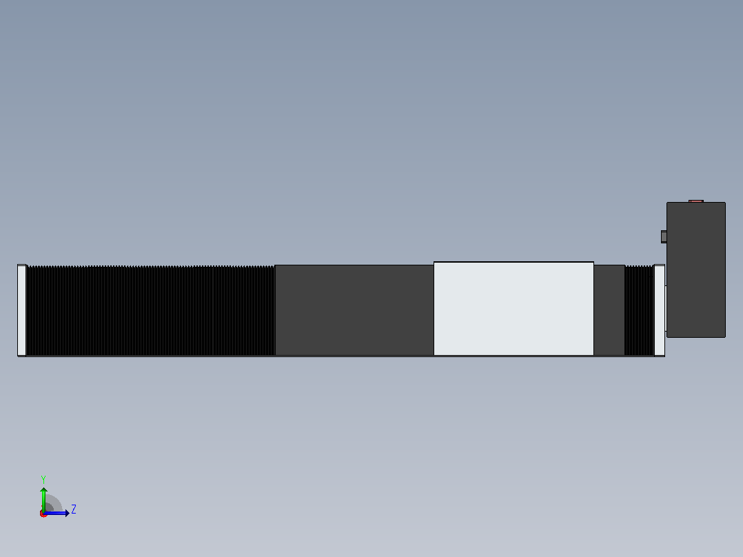 直线模组DMBF220-RUCR（电机右上折）[DMBF220-L45S500-DT750-A2U-RUCR]左视图