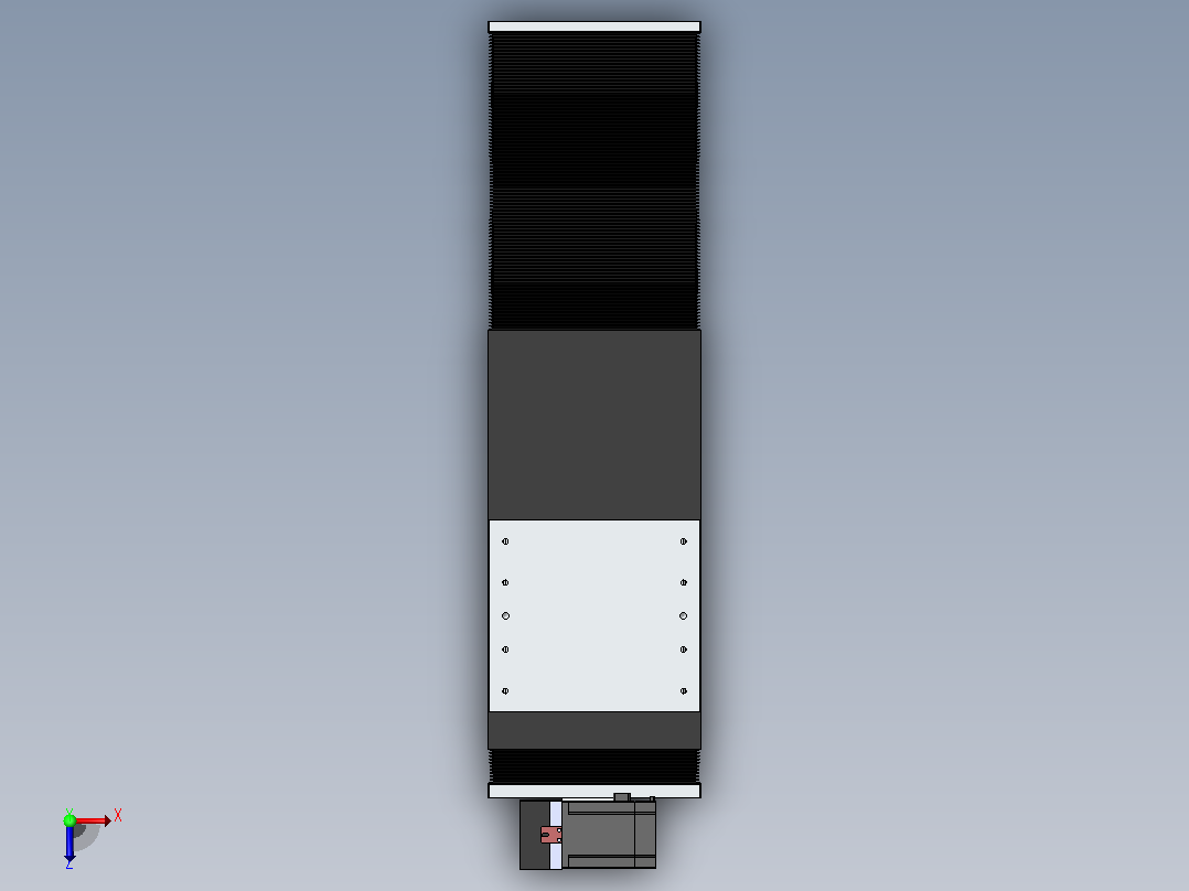 直线模组DMBF220-RUCR（电机右上折）[DMBF220-L45S500-DT750-A2U-RUCR]俯视图