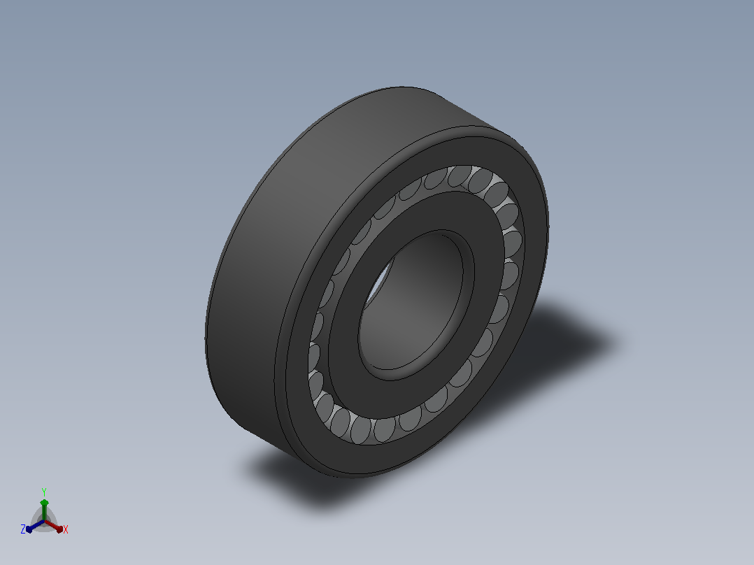 多套GBT288调心滚子轴承3D模型SolidWorks设计主视图