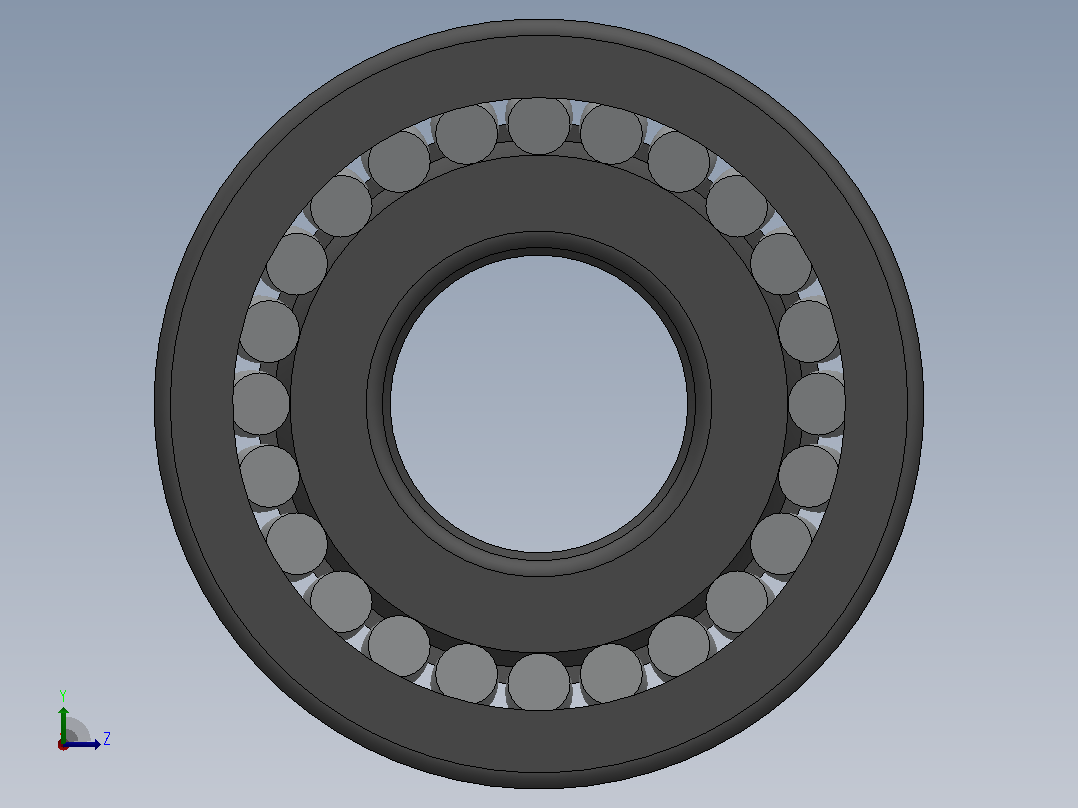 多套GBT288调心滚子轴承3D模型SolidWorks设计左视图