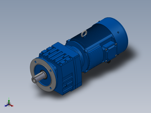 RF27法兰轴伸式安装斜齿轮减速机RF27-Y0.37-4P-71-M1-0°-Φ140主视缩略图