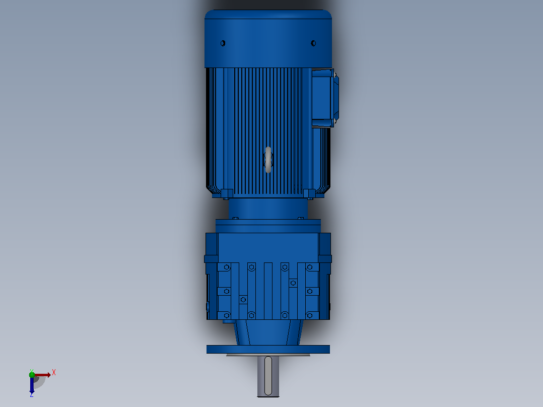 RF27法兰轴伸式安装斜齿轮减速机RF27-Y0.37-4P-71-M1-0°-Φ140俯视图