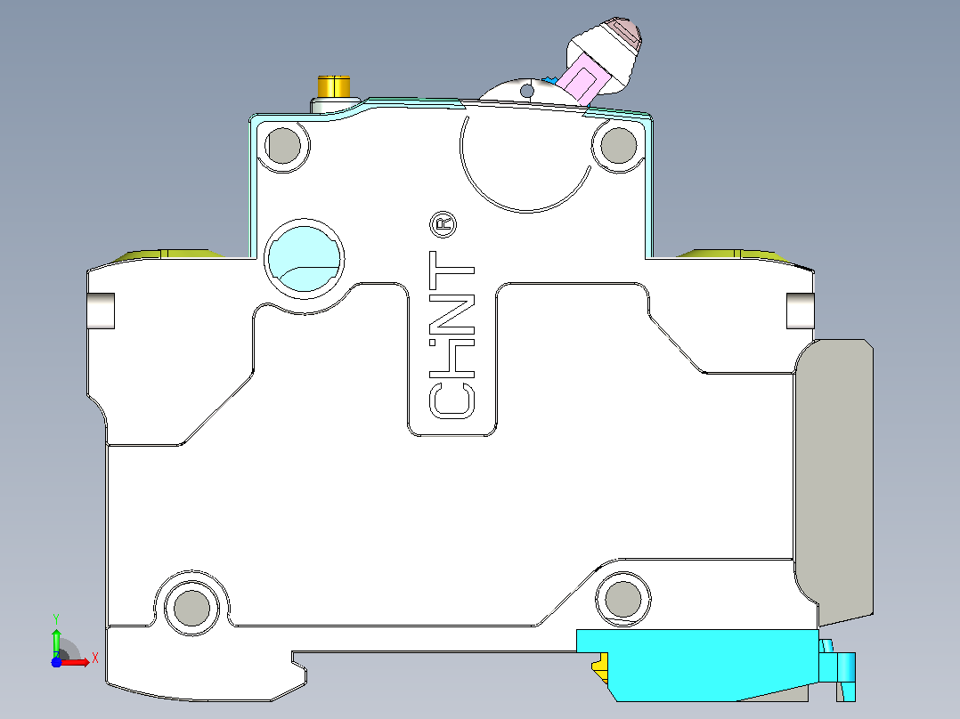 NB7LE-32&amp;3P&amp;N&amp;剩余电流动作断路器三维模型202307前视图