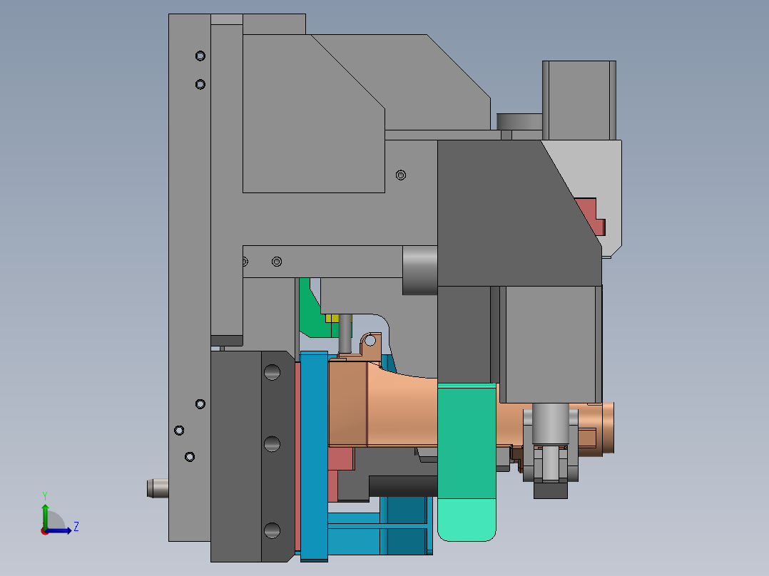 钳体液压夹具图左视图