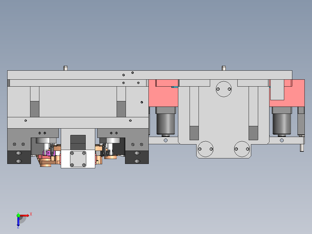 钳体液压夹具图俯视图