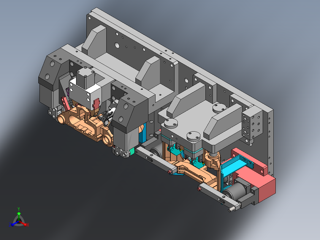 钳体液压夹具图正等轴测图
