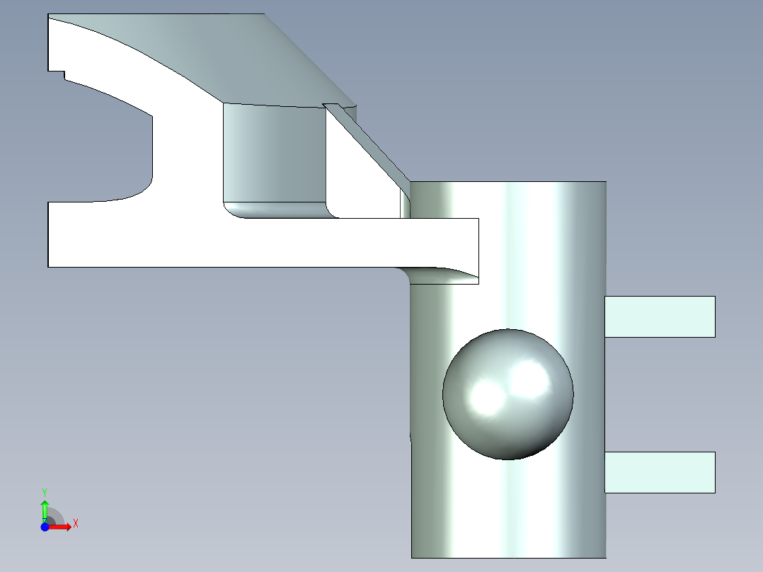 倒挡拨叉设计（cad+ug+说明书）前视图