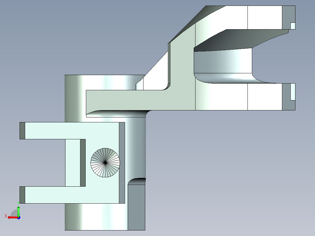倒挡拨叉设计（cad+ug+说明书）后视图