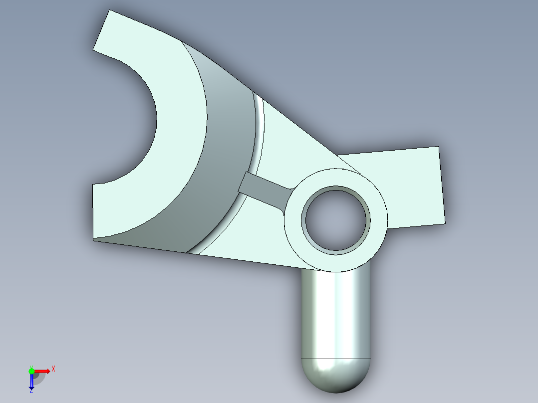 倒挡拨叉设计（cad+ug+说明书）俯视图