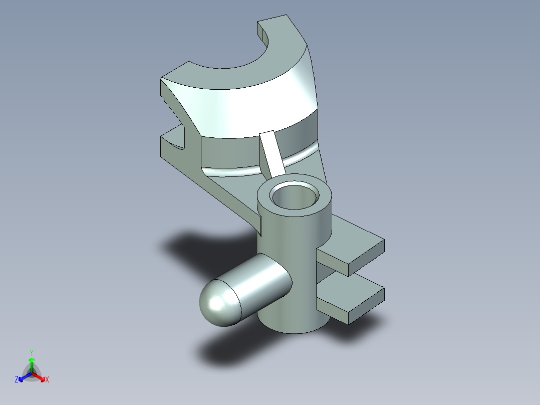 倒挡拨叉设计（cad+ug+说明书）正等轴测图