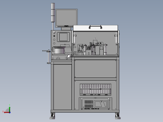 SMT测试分选机3D图纸H726 G60 非标自动化设备3D图纸3D模型后视缩略图