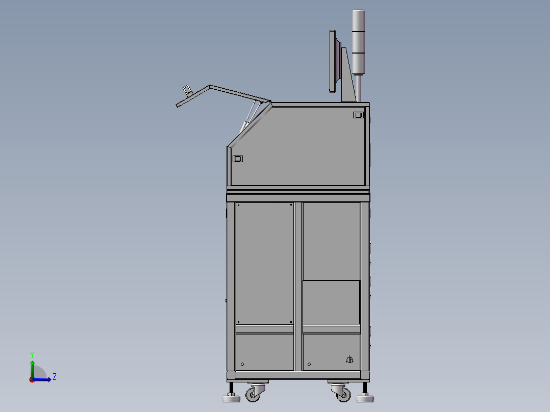 SMT测试分选机3D图纸H726 G60 非标自动化设备3D图纸3D模型左视图