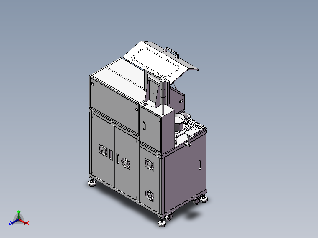 SMT测试分选机3D图纸H726 G60 非标自动化设备3D图纸3D模型正等轴测图