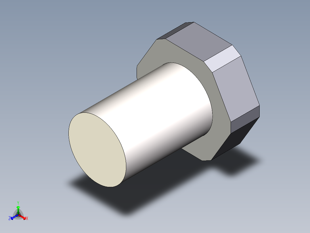 solidworks 外六角螺栓3D模型正等轴测图
