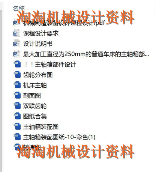 最大加工直径为250mm的普通车床的主轴箱部件设计 成品设计1缩略图