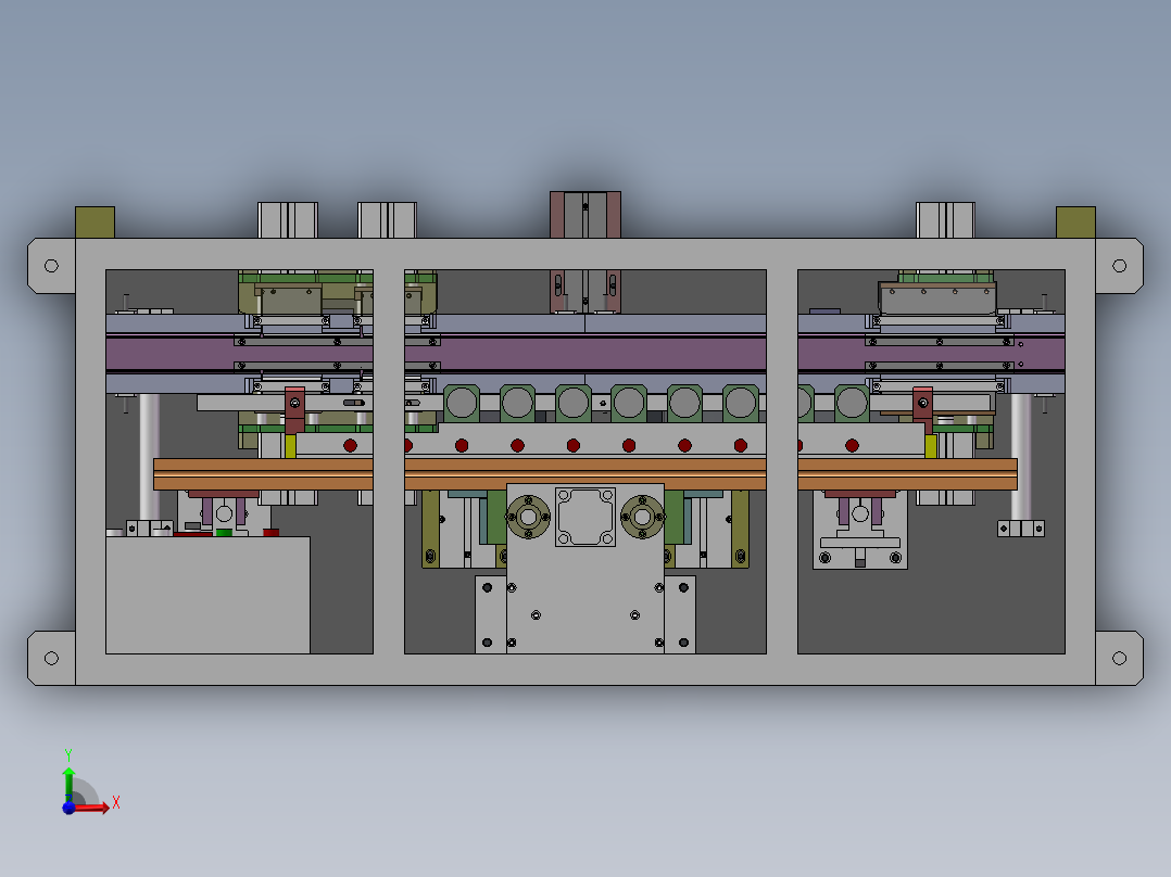 02月-密封条冲切钻孔裁断一体机（sw18可编辑+工程图）前视图
