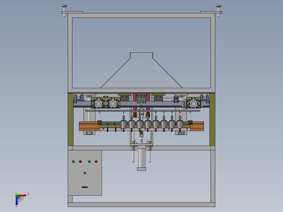 02月-密封条冲切钻孔裁断一体机（sw18可编辑+工程图）俯视图