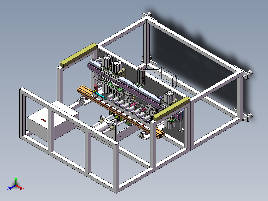 02月-密封条冲切钻孔裁断一体机（sw18可编辑+工程图）正等轴测图
