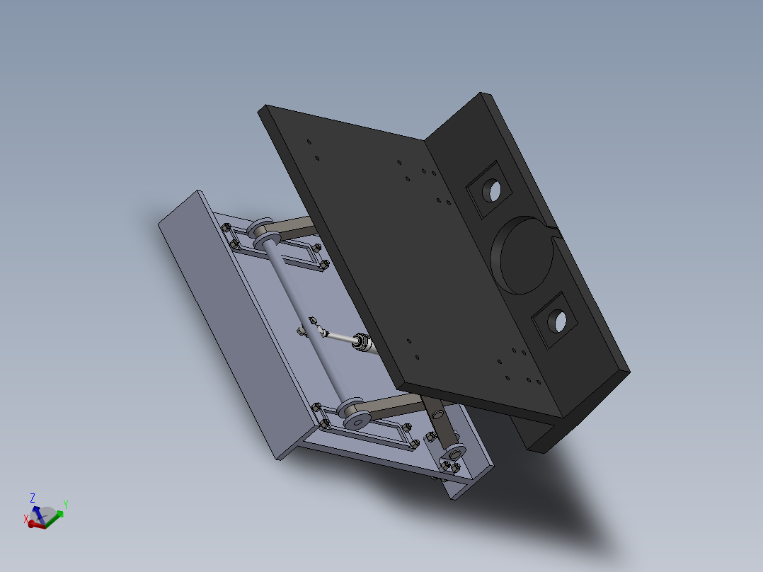 气动剪刀式提升机3d图纸 非标设计 剪刀式升降机构3d图纸三维模型