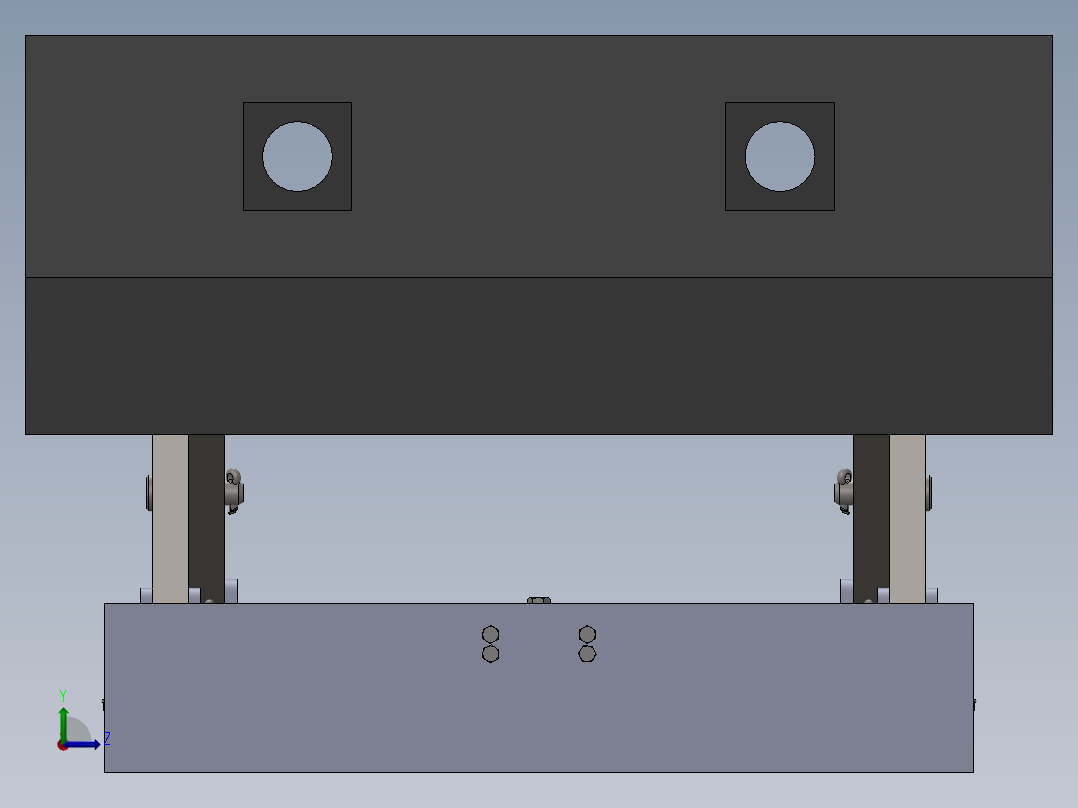 气动剪刀式提升机3d图纸 非标设计 剪刀式升降机构3d图纸三维模型左视图