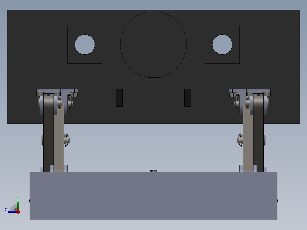 气动剪刀式提升机3d图纸 非标设计 剪刀式升降机构3d图纸三维模型右视图