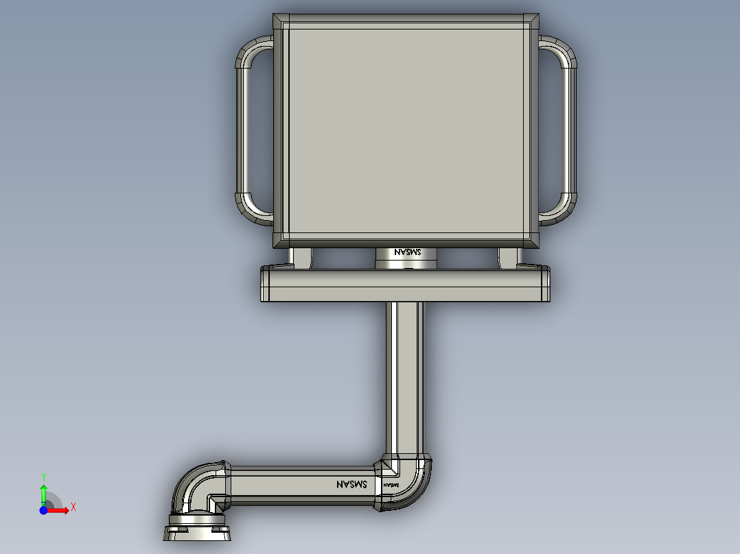 悬臂控制操控箱键盘支架-G2-顶座-转角-箱体连接器-250-300前视图