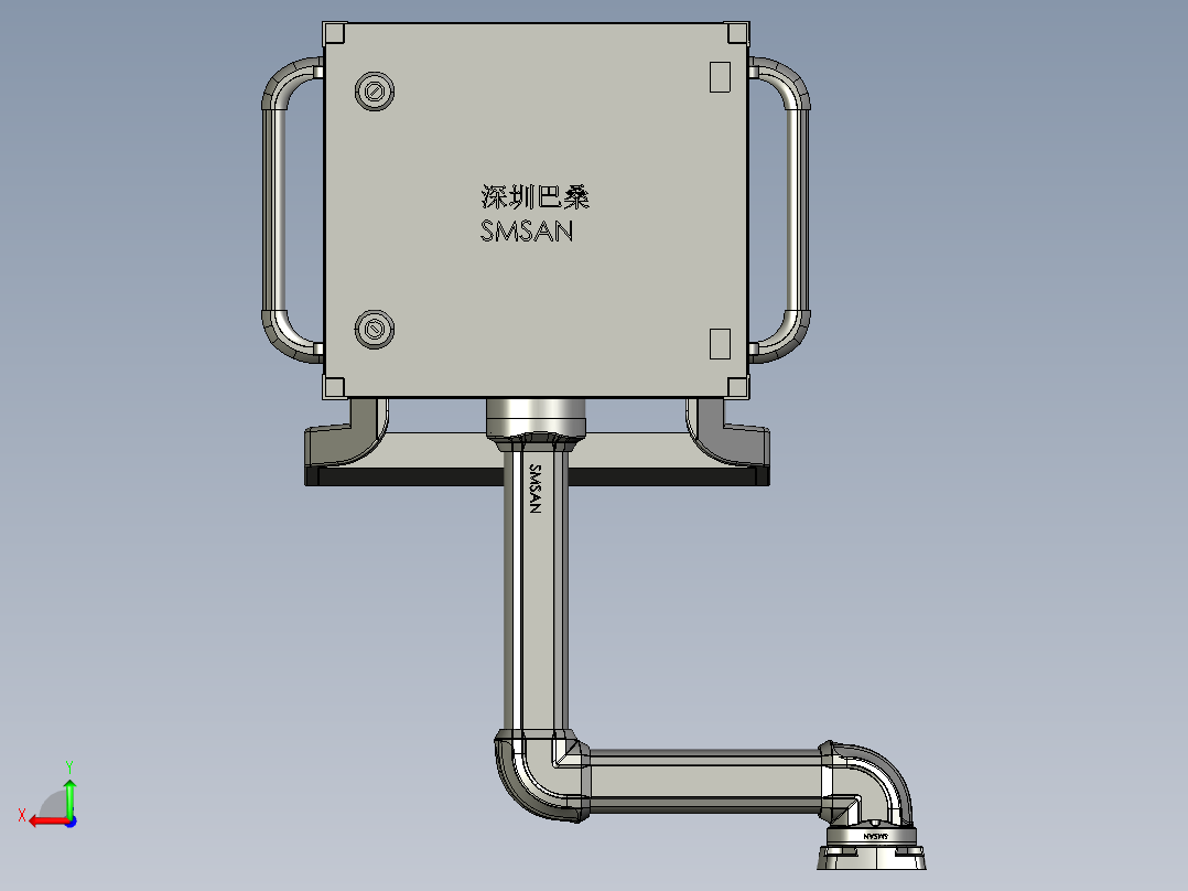 悬臂控制操控箱键盘支架-G2-顶座-转角-箱体连接器-250-300后视图