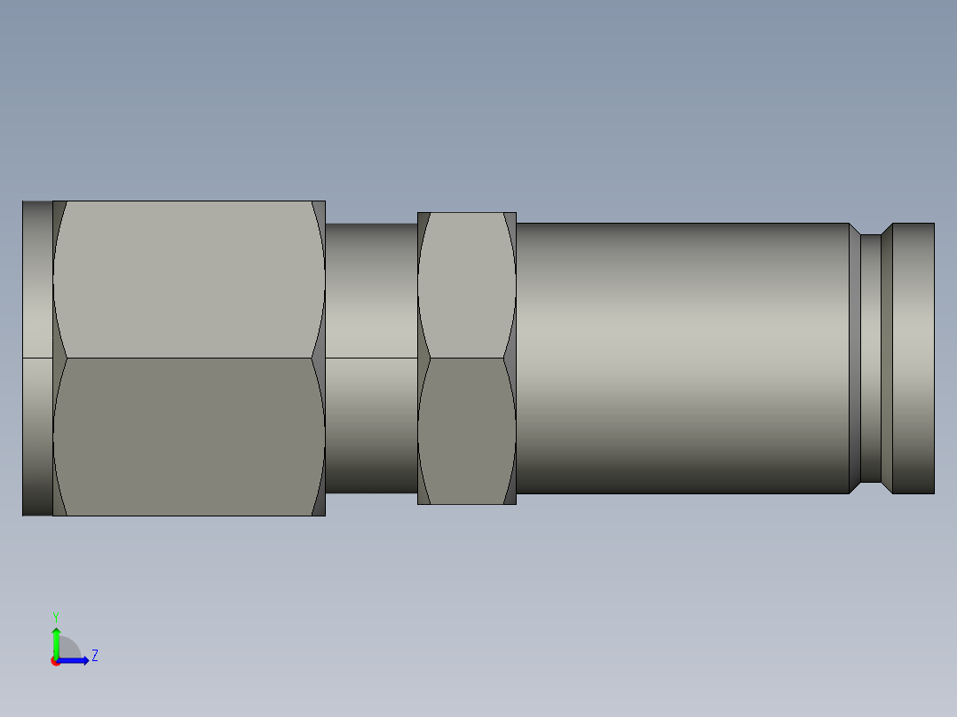 卡套式工业通用硬管接头12-8_trbu-s左视图