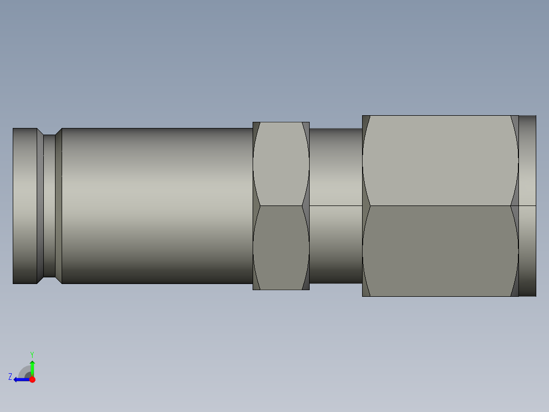 卡套式工业通用硬管接头12-8_trbu-s右视图