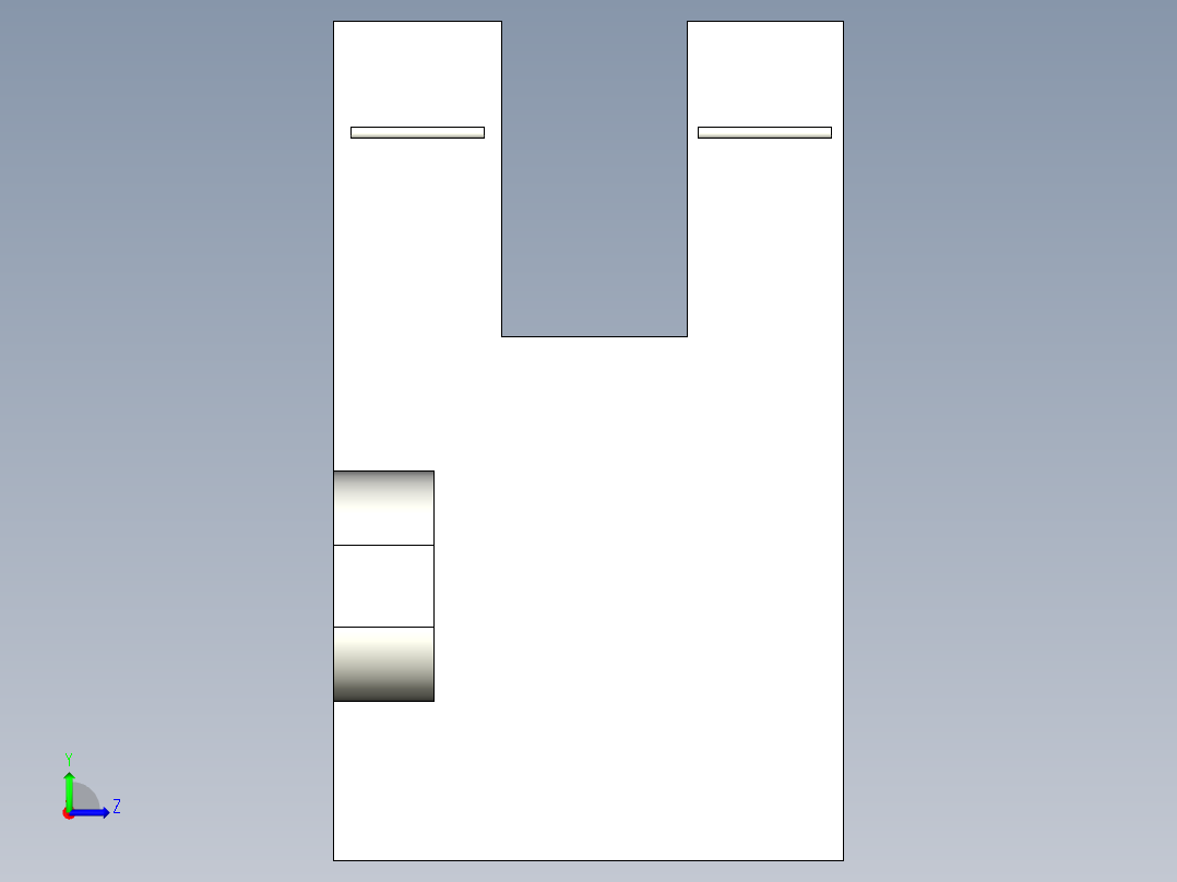 槽型光电传感器LU-T65_3D左视图