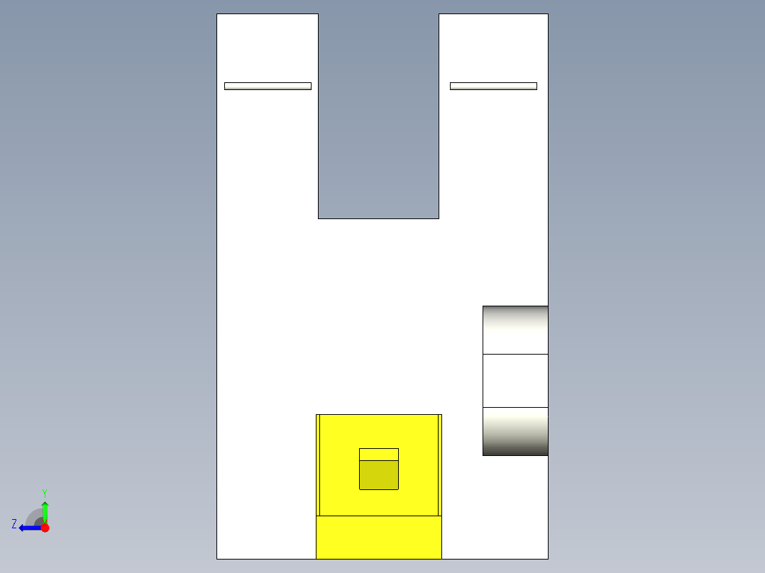 槽型光电传感器LU-T65_3D右视图
